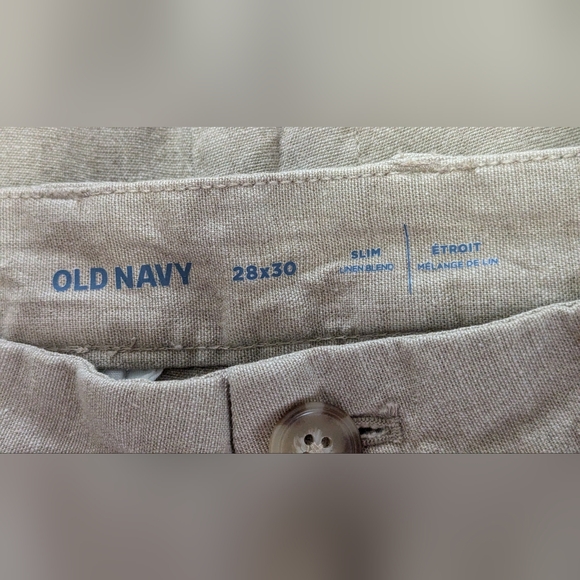 NWOT Old Navy straight linen blend pants. Size 28x30. - Picture 3 of 3